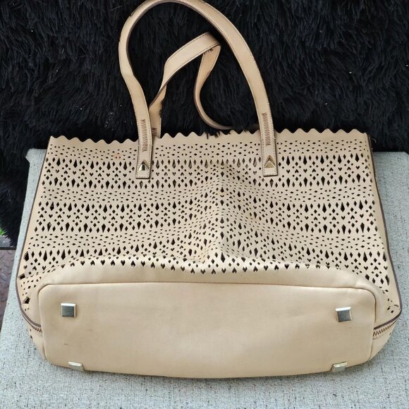 Stella & Dot Women Hand Bag Tan Faux Leather Vegan Large Tote Bag Avalon Bag - Picture 13 of 13